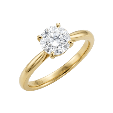 Luxury yellow gold solitaire diamond ring — Jewel Mart seller showcase