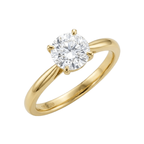 Luxury yellow gold solitaire diamond ring — Jewel Mart seller showcase